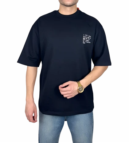 تیشرت آستین کوتاه مردانه مشکی طرح دار گرافیکی