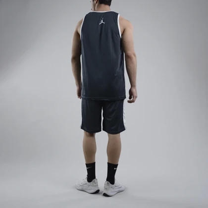 ست رکابی و شلوارک بسکتبالی ورزشی مردانه جردن مدل PY-JDI-4L1158 طوسی تیره