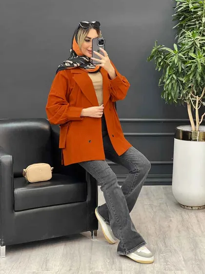 مانتو لینن پشت پاگن دو جیب