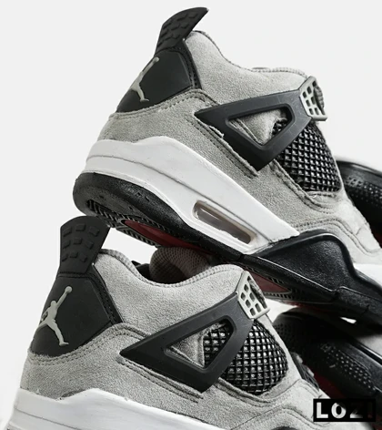 کتانی ساق‌دار مردانه طوسی مشکی Nike air jordan 4 مدل 5928