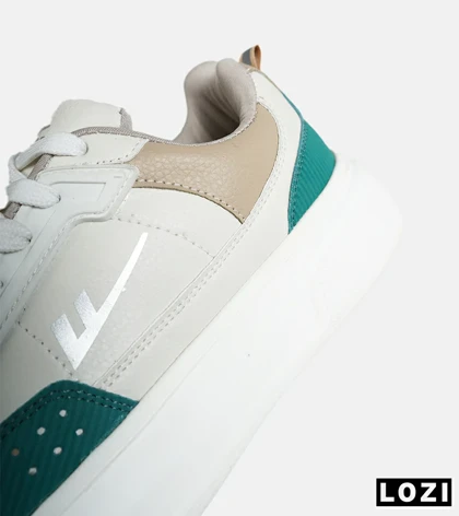 کفش کتانی مردانه سفید کرم سبز FASHION مدل 7875