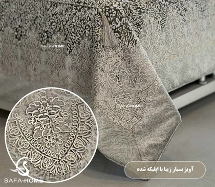 روتختی دونفره عروس 10 تکه طرح مونالیزا ذغالی