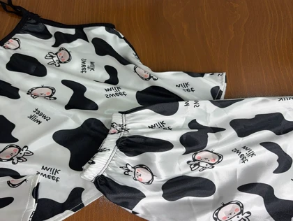 ست تاپ و شلوارک طرح sweet milk مدل 158