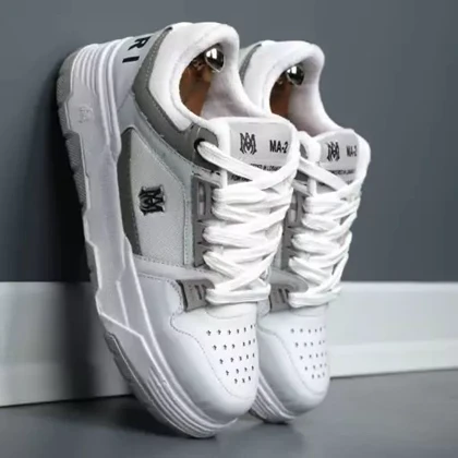 کفش کتانی مردانه امیری سفید طوسی