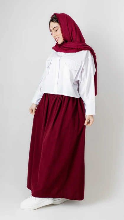 دامن چین‌دار لینن