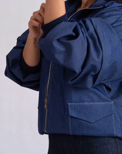 جکت جین سورمه ای Notte دوحالته