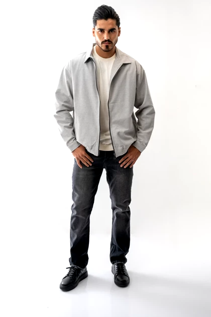 کت کتان زیپ‌دار مردانه