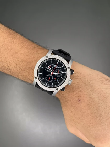 ساعت مچی بربری سه موتوره فول دیت مشکی Burberry