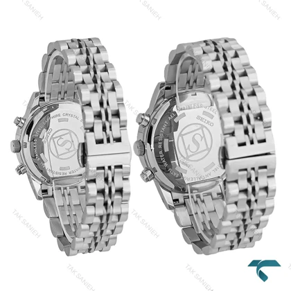 ساعت مچی ست سیکو سه موتوره استیل صفحه سرمه ای Seiko-8741-S