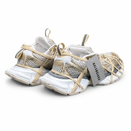 کفش کتانی مردانه مدل بالنسیاگا اسپایدر کاستوم بژ 1 BALENCIAGA SPIDE