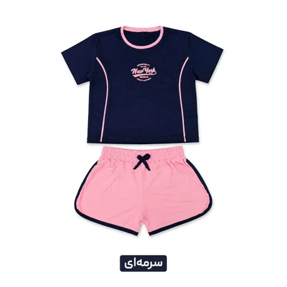 ست تیشرت شورتک مدل New York فری سایز کد 295450