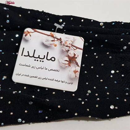 سرهمی فانتزی مشکی مدل نگین‌دار