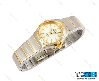 ساعت اومگا کانسلیشن زنانه طلایی سیلور نگین‌دار Omega-1667-L