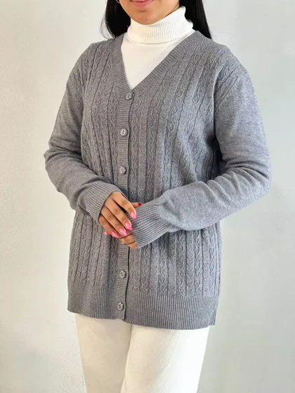 ژاکت بافت جلو دکمه گپ مدل 2 کد 5516