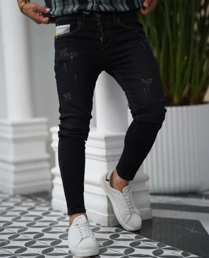 شلوار اسکینی زغالی1302