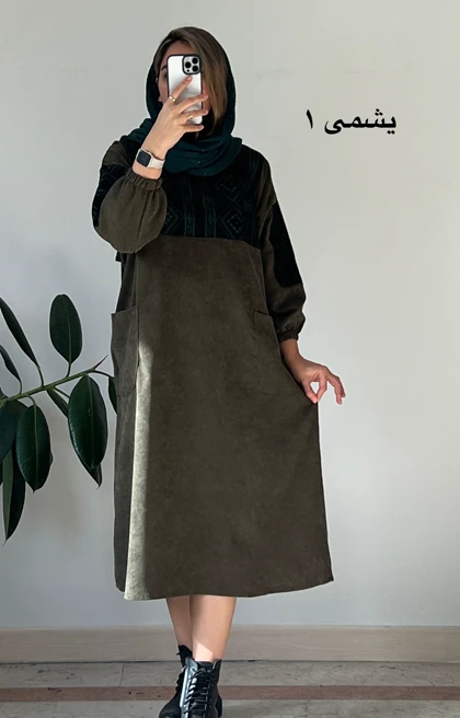 مانتو مخمل کبریتی ترنم 8