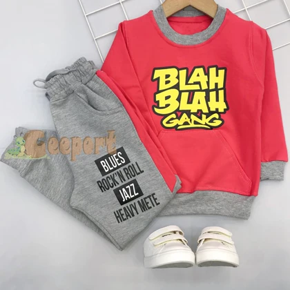بلوزشلواربچه گانه طرح BLAH