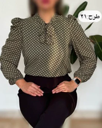 شومیز حریر آستین پفی4