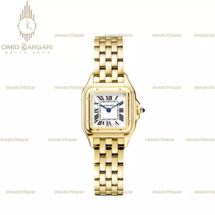 ساعت مچی کارتیه پنتر بند طلایی صفحه سفید Cartier Panthere