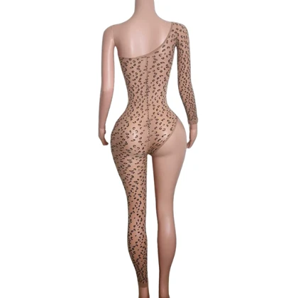 لباس خواب فانتزی فیش نت پلنگی غیر قرینه