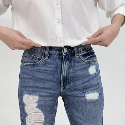 شلوار جین مام فیت 1008336