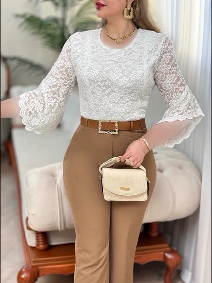 شومیز دانتل شیما 3754