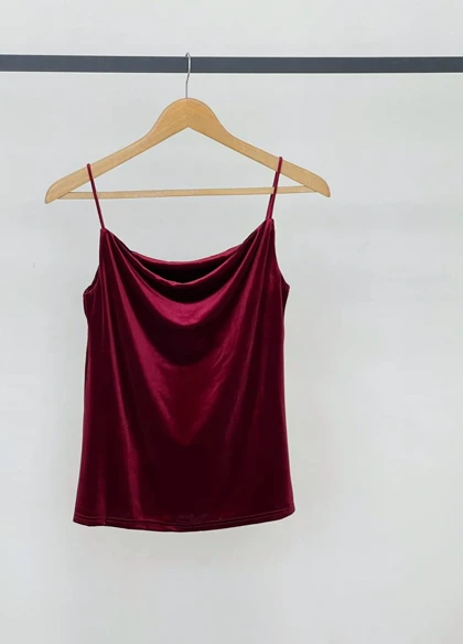 تاپ یقه افتاده مخمل پاییزه کد 3751