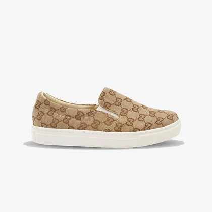 کفش ونس طرح دار زنانه مدل Flat shoes - 0077_Khaki