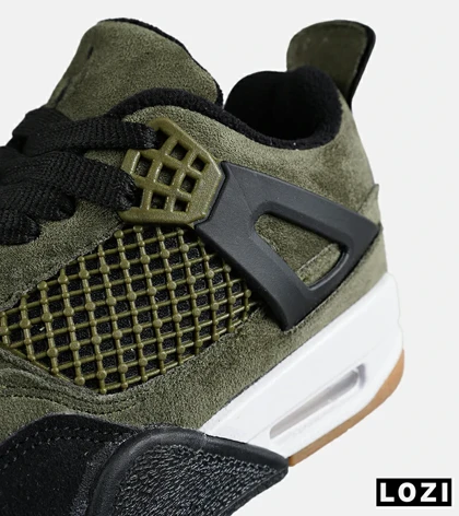 کفش کتانی ساق‌دار مردانه و زنانه سبز مشکی NIKE jordan 4 مدل 7679