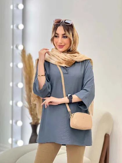 مانتو جلو بسته یقه دار