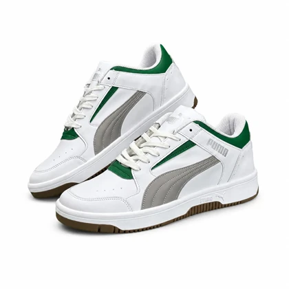 کفش کتانی مردانه مدل پوما سفید طوسی سبز Puma