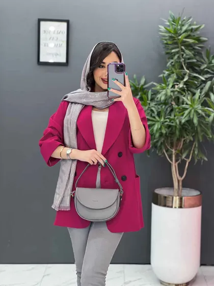 مانتو کتی یقه آرشال چهار دکمه