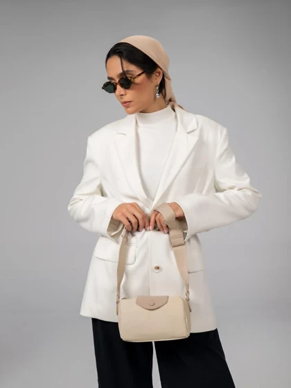 کیف دوشی زنانه چرم مصنوعی بدون دسته دیوید جونز DAVIDJONES