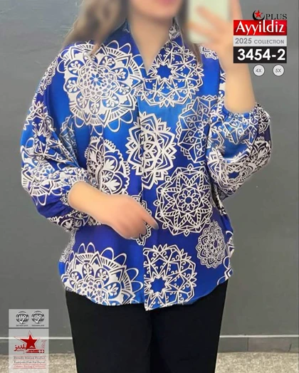 شومیز مجلسی شیک زنانه سایز بزرگ کد 3554