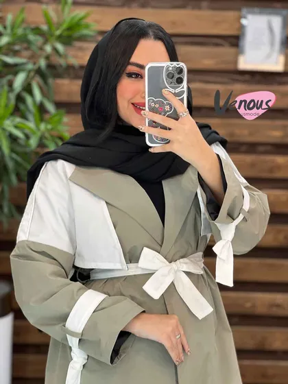 بارانی ترکیبی ژیله سفید