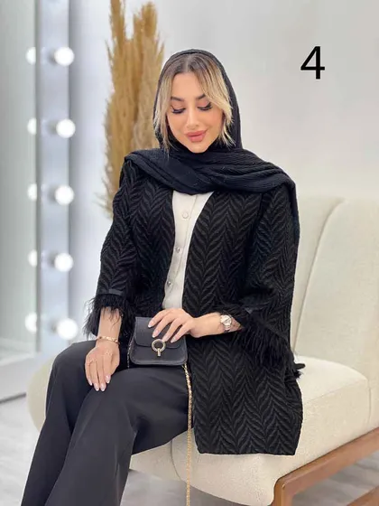 مانتو فکورا آستین پر