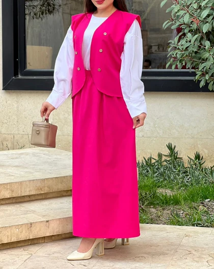 ست سه تیکه جلیقه دامن 1485