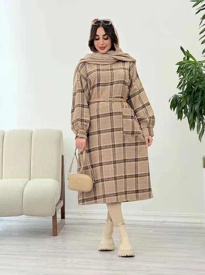 پیراهن چهارخونه تک جیب