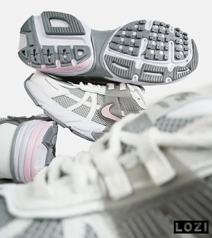 کفش کتانی مردانه و زنانه سفید صورتی طوسی Nike cushlon