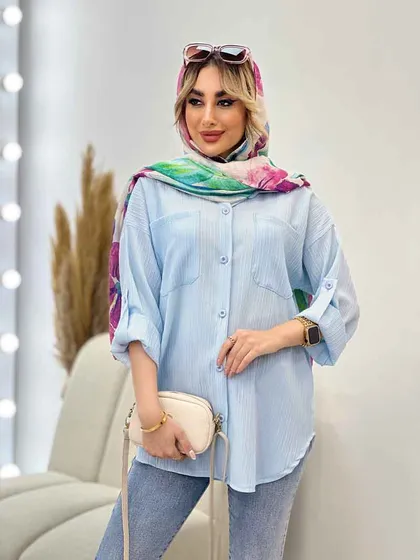شومیز کراش آستین بند دار