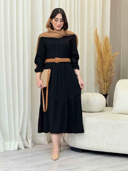 پیراهن کراش بلند چین‌دار