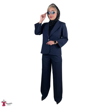 ست کراپ کت و شلوار زنانه یقه بلیزر