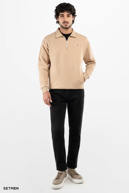 دورس مردانه نیم زیپ یقه ایستاده