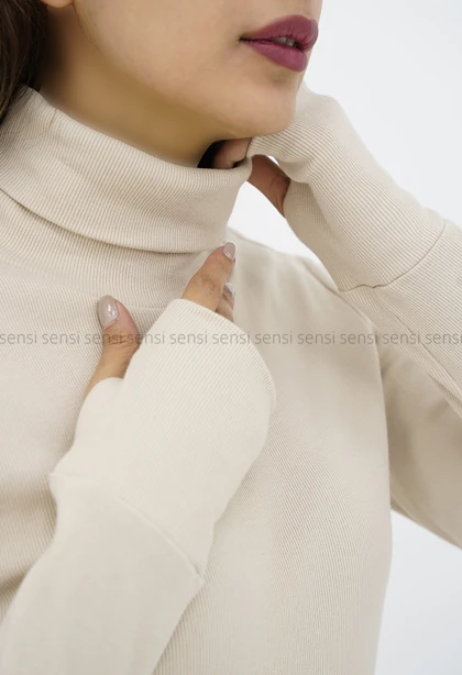 کراپ زنانه کبریتی کشی یقه اسکی کد1006819