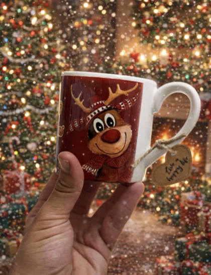 ماگ سرامیکی دسته دار طرح کریسمسی