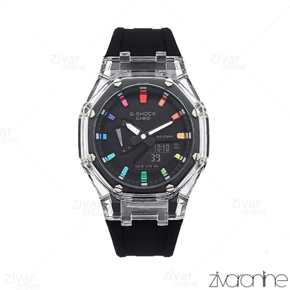 ساعت جی شاک GA2100 مردانه شیشه ای ایندکس رنگین کمانی 105846
