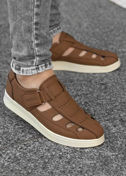 صندل مردانه نسکافه ای مدل Arman