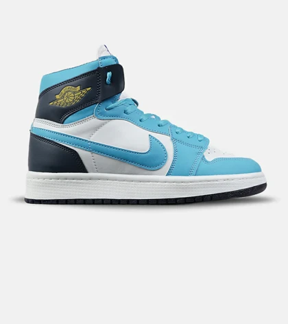 کفش کتانی ساق‌دار مردانه و زنانه سفید آبی NIKE jordan 1 مدل 7683