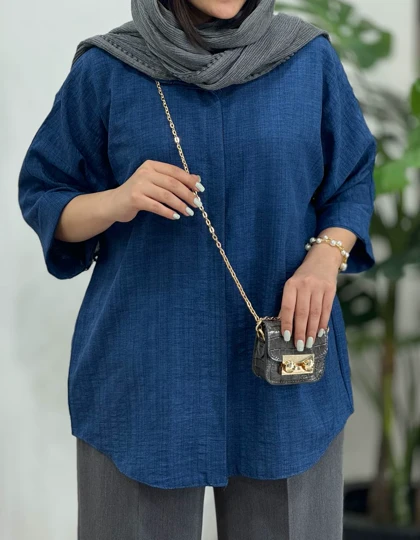 تونیک مانتویی دکمه مخفی پارمین