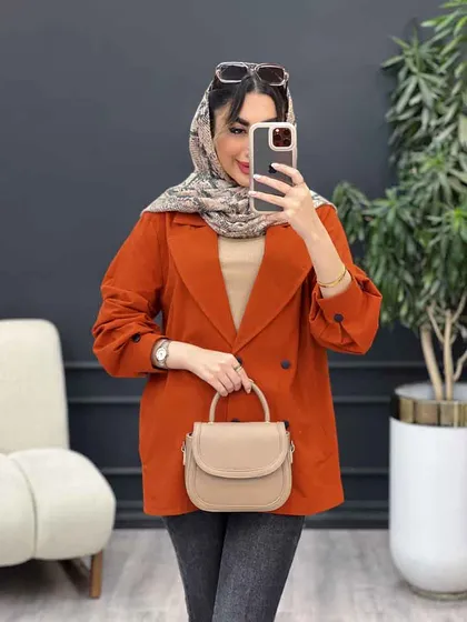 مانتو لینن شش دکمه